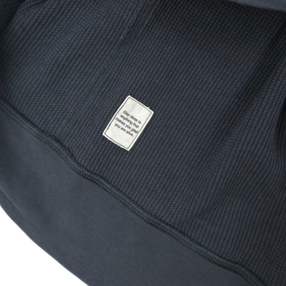 VUORI Waffle Hoodie Navy Long Sleeve Pullover Athleisure Minimal Sporty Beachy - Picture 9 of 11